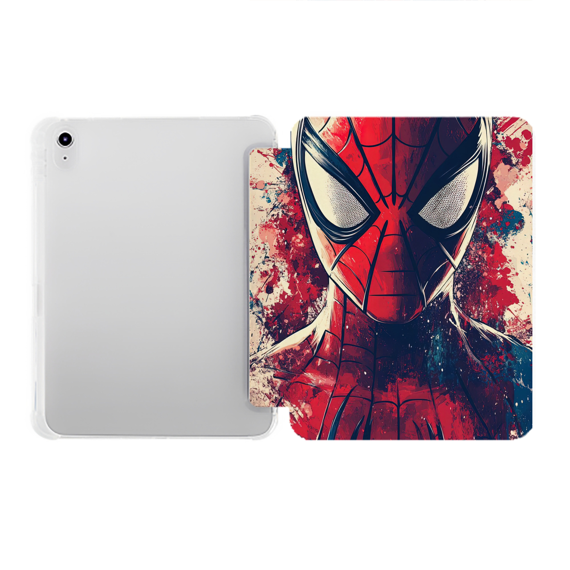 （画像用） Spider Man スパイダーマン IPad ケース ペン収納付き 三つ折りスタンド PUレザー×シリコン 対応機種9.5/10.5/10.9インチ